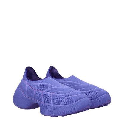 Purple Fabric Slip-On Loafers