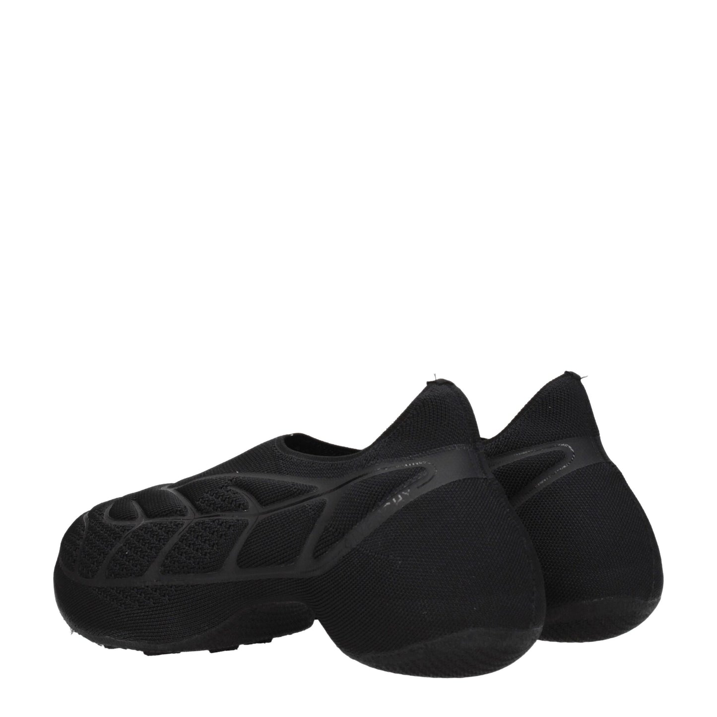Black Fabric Slip-On Loafers
