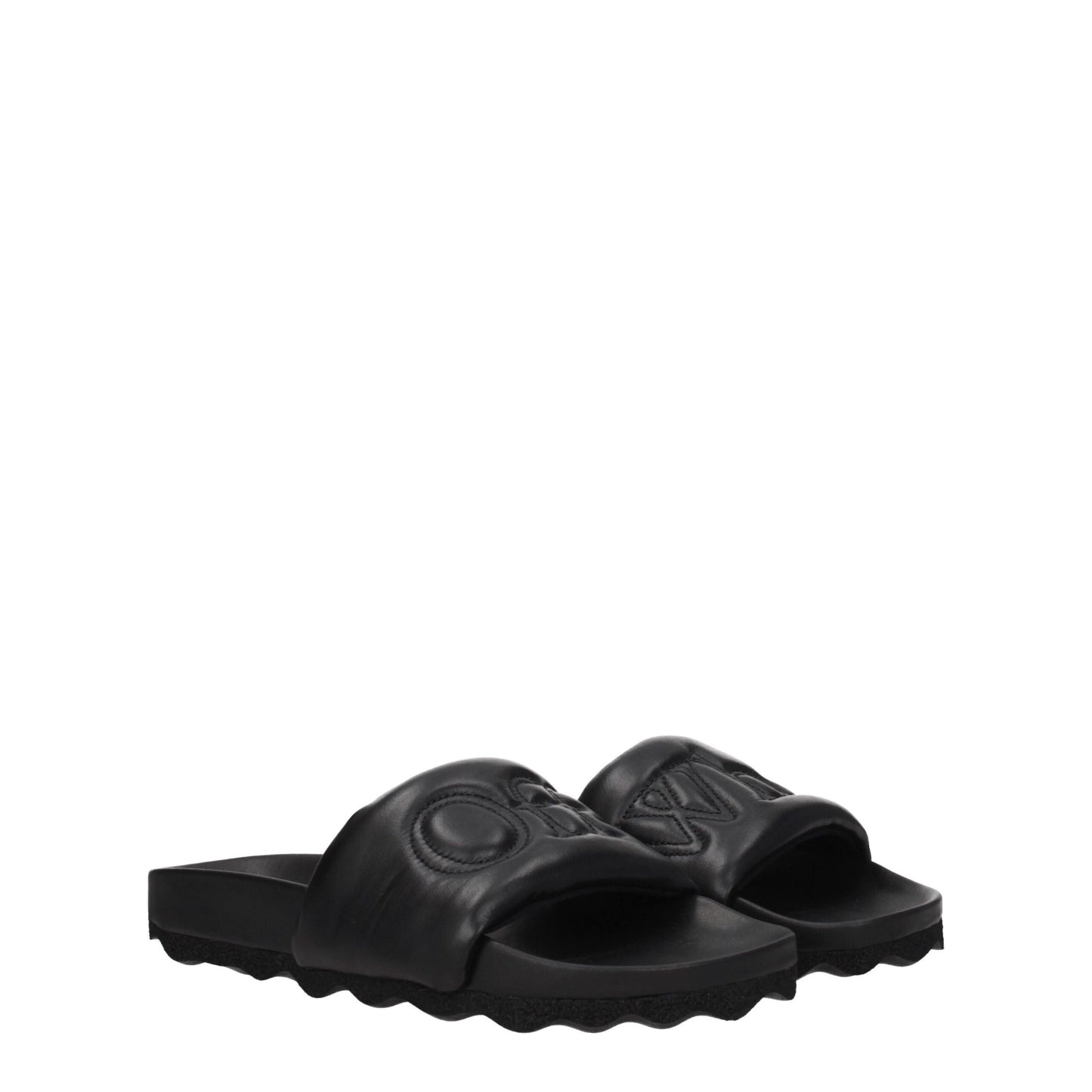 Black Leather Slipper