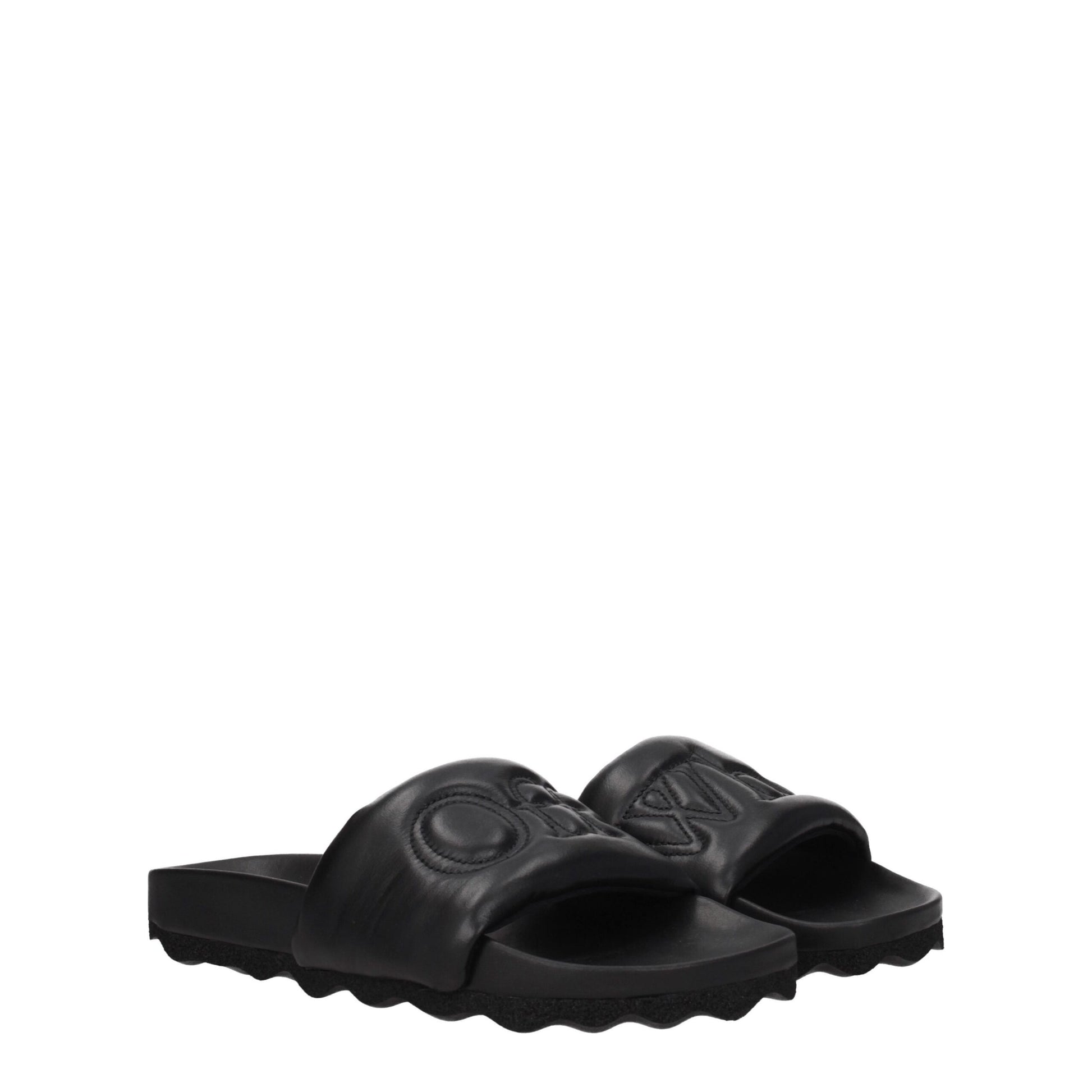 Black Leather Slipper
