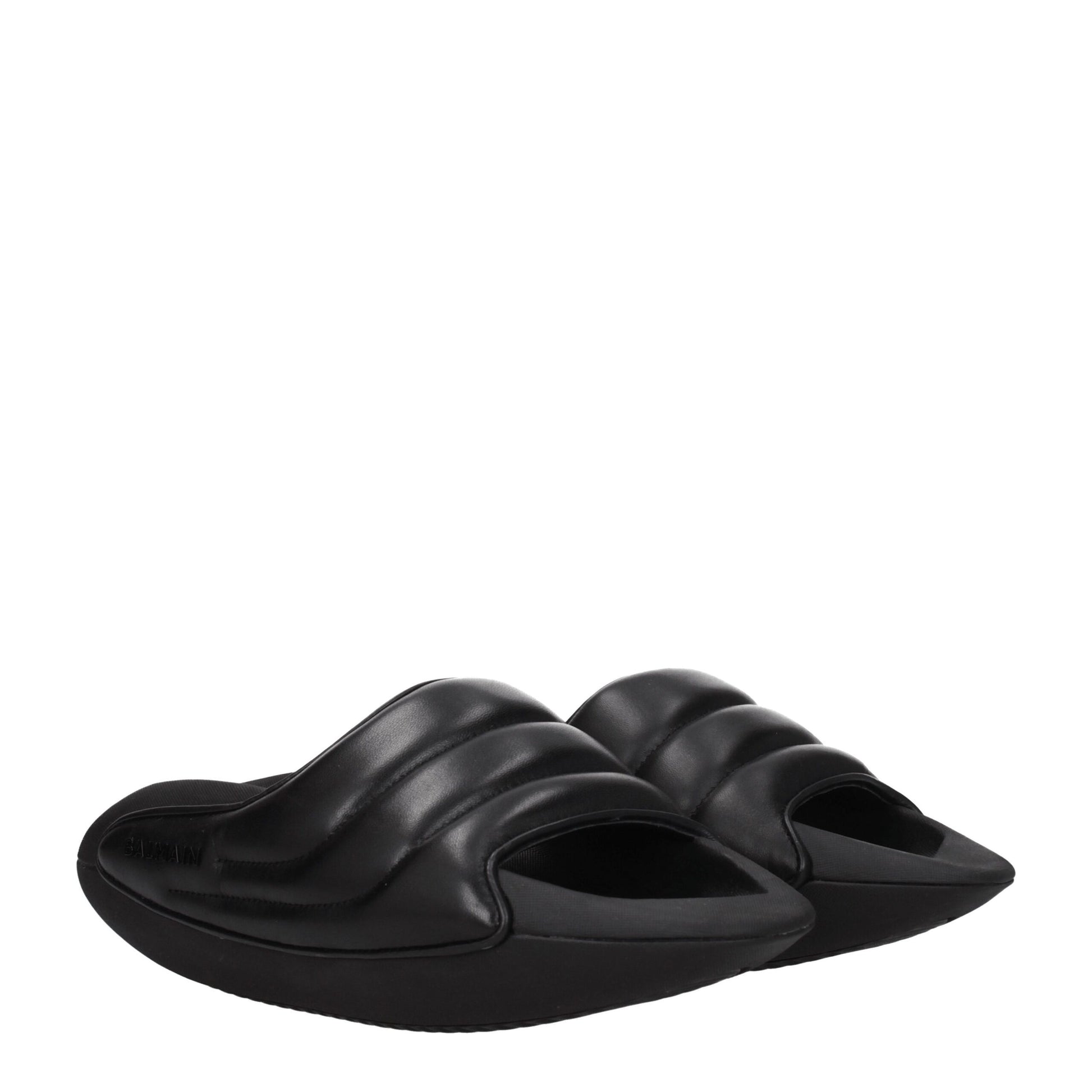 Black Leather Slipper