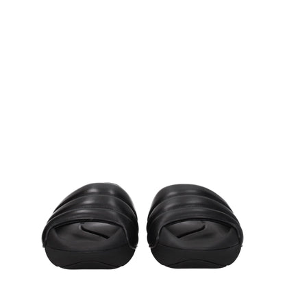Black Leather Slipper