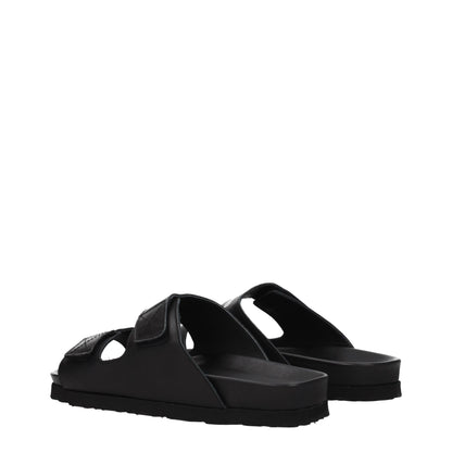 Black Leather Slipper