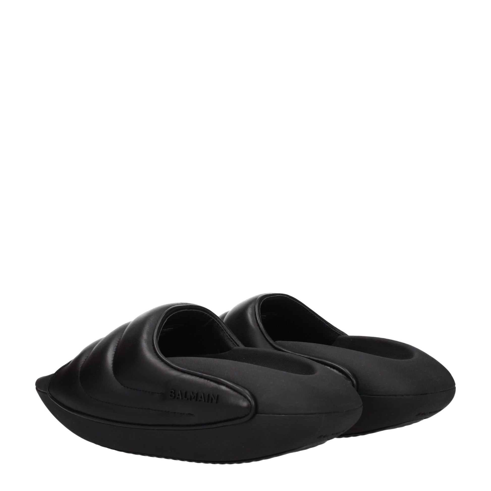 Black Leather Slipper