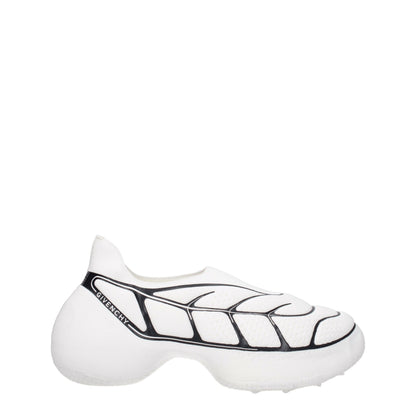 White Fabric Sneakers