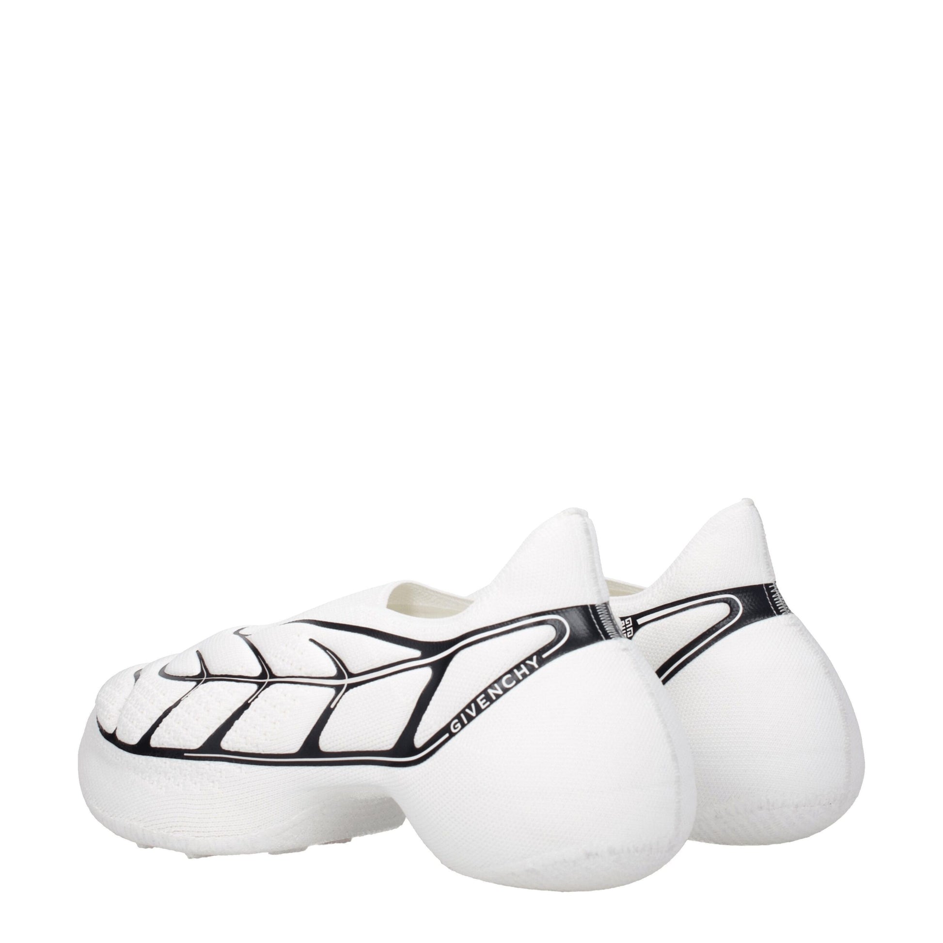White Fabric Sneakers