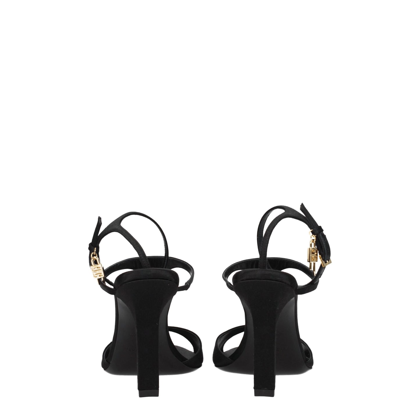 Black Satin Stiletto Heels Sandals