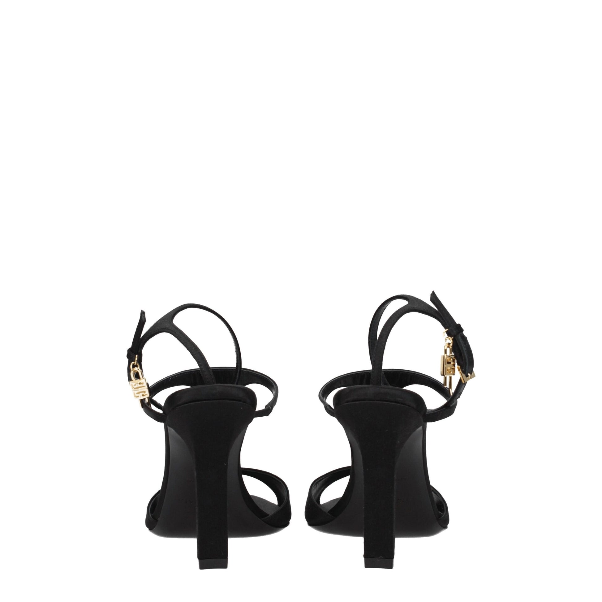Black Satin Stiletto Heels Sandals