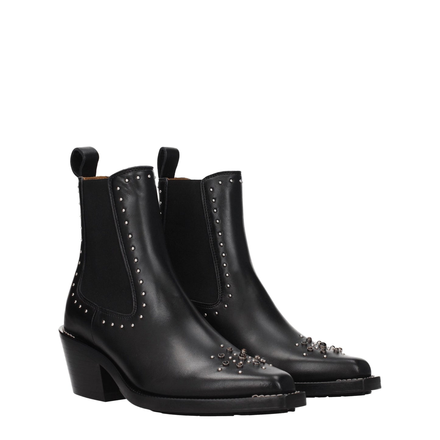 Black Leather Ankle Boots