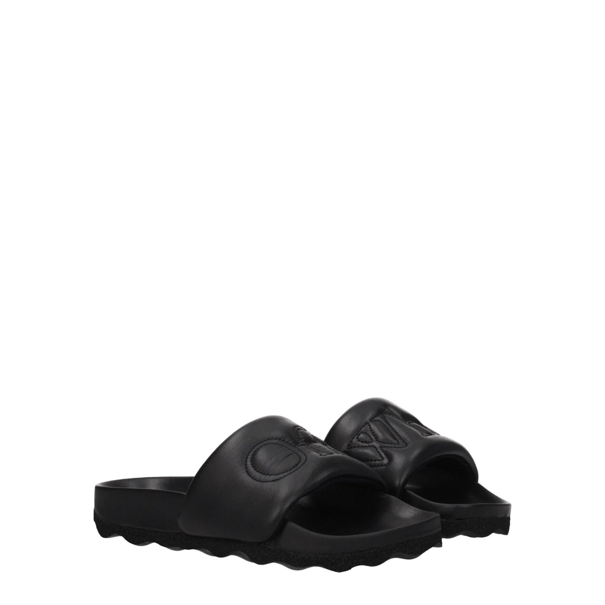 Black Leather Slipper