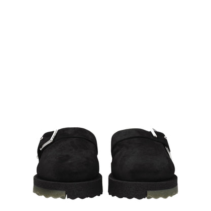 Black Leather Slipper
