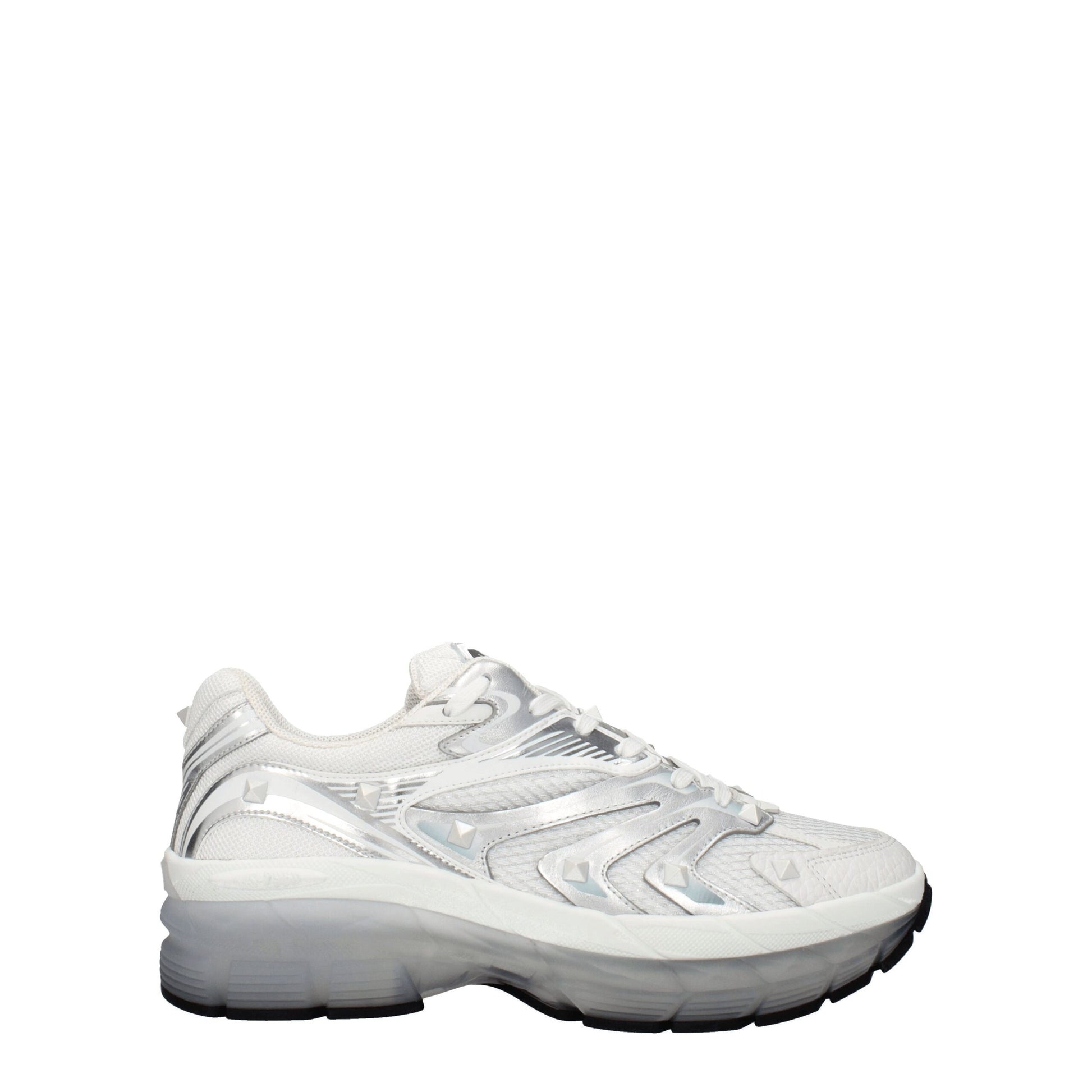 White Fabric Sneakers