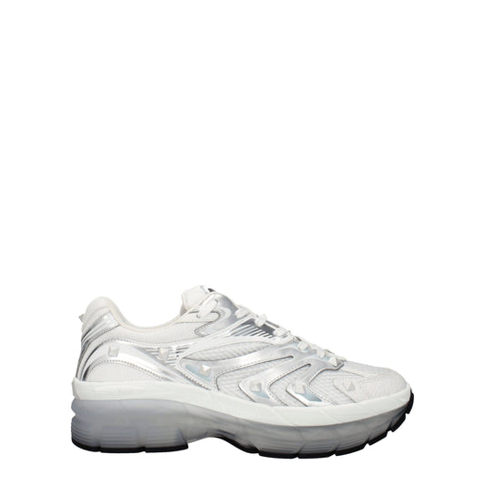 White Fabric Sneakers