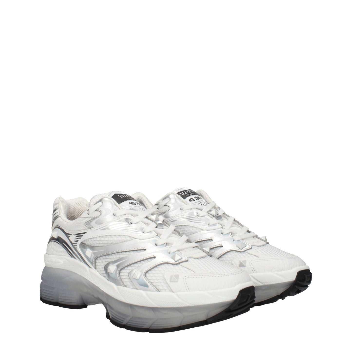 White Fabric Sneakers