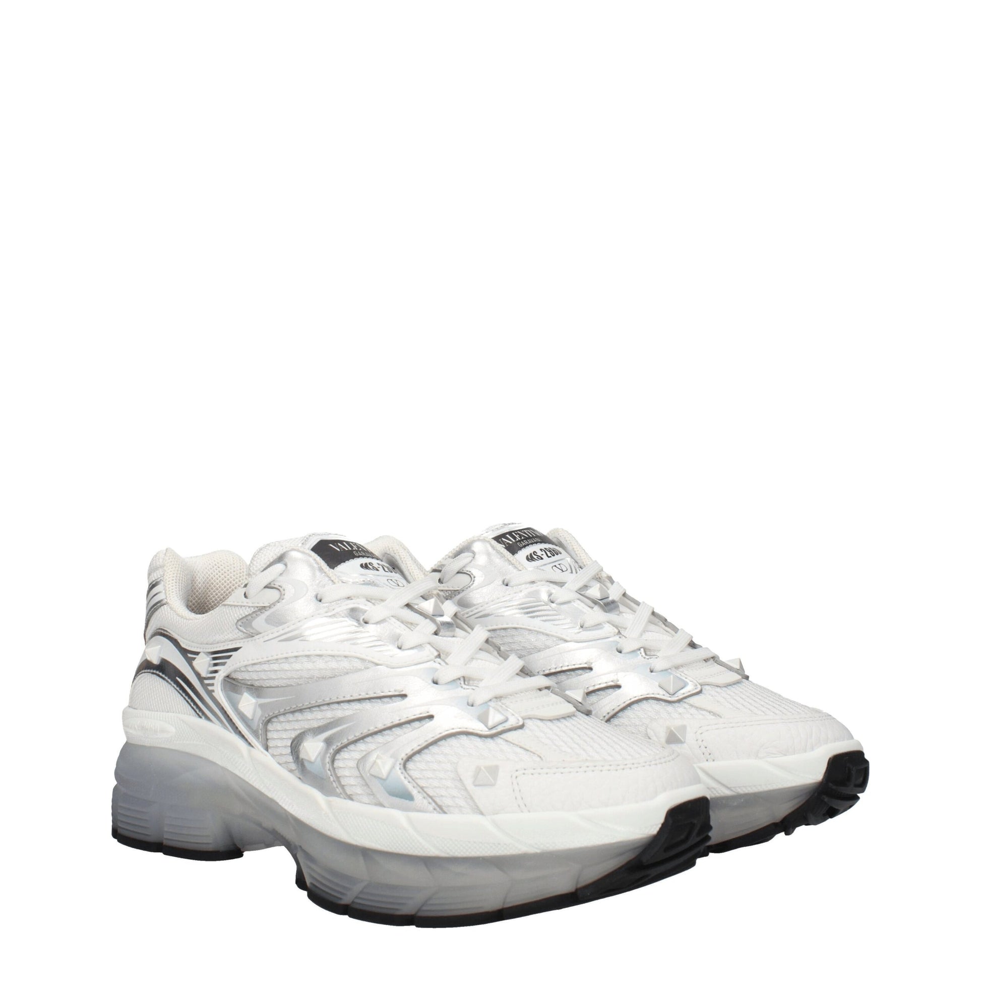 White Fabric Sneakers