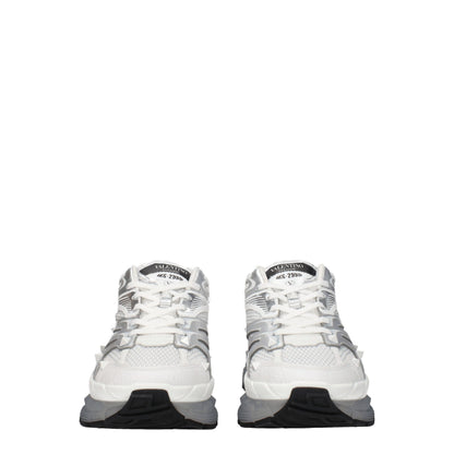 White Fabric Sneakers