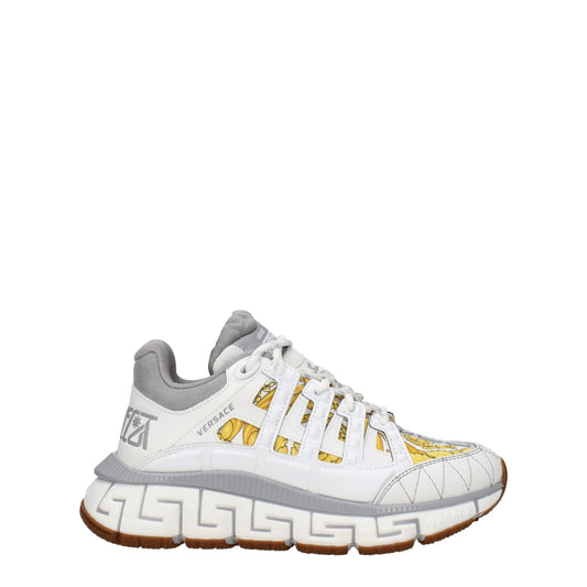 White Fabric Sneakers