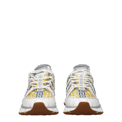 White Fabric Sneakers