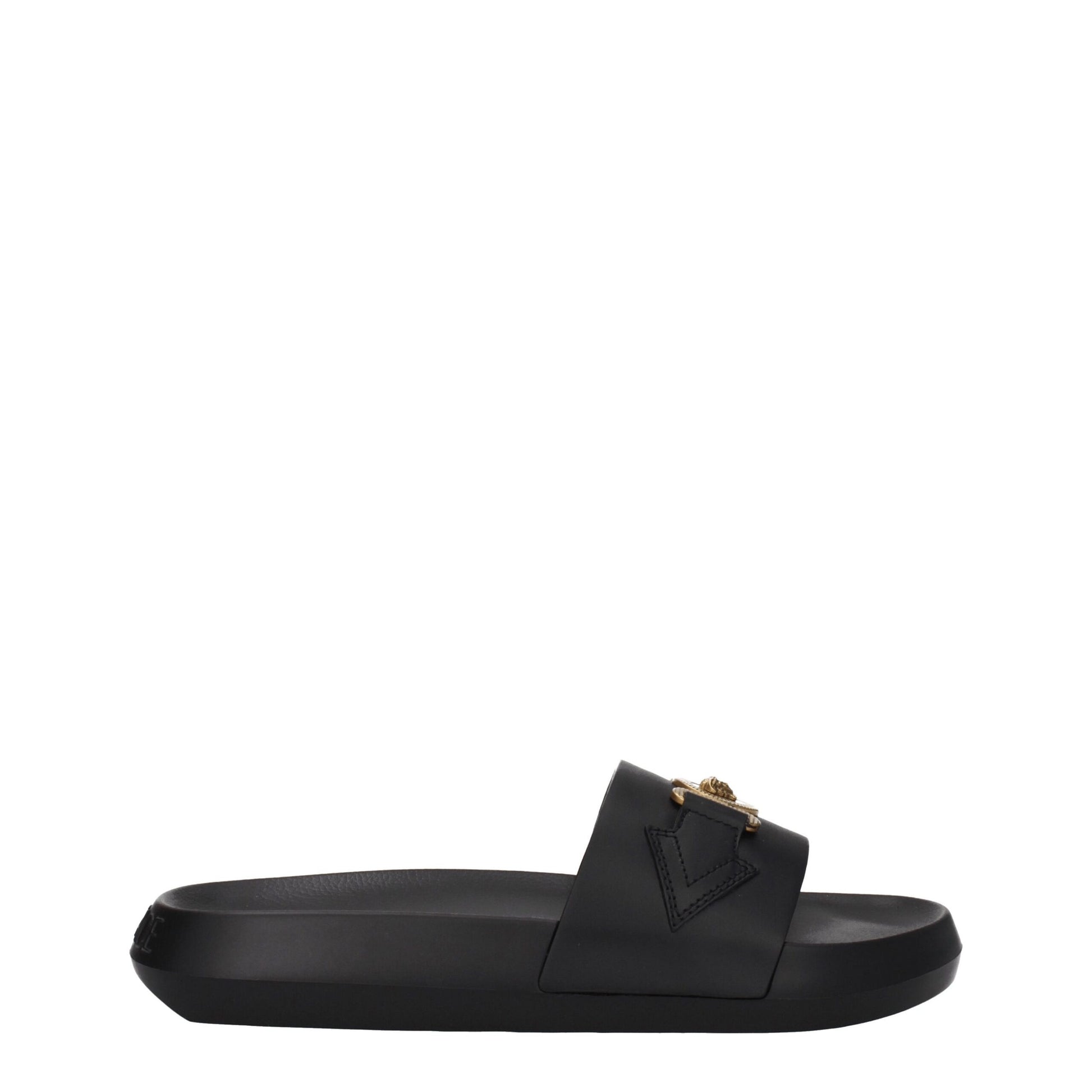 Black Leather Slipper