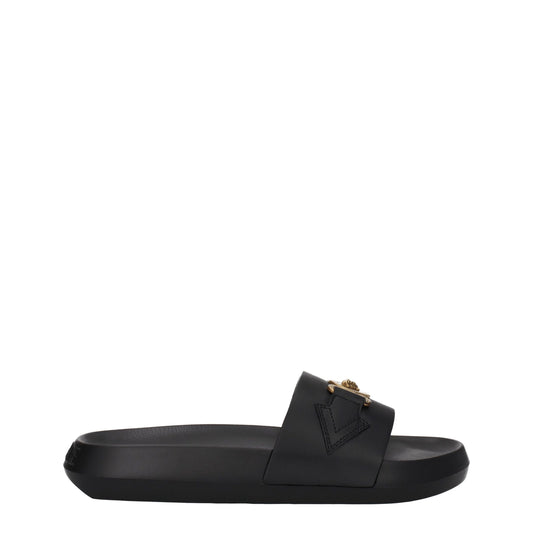 Black Leather Slipper