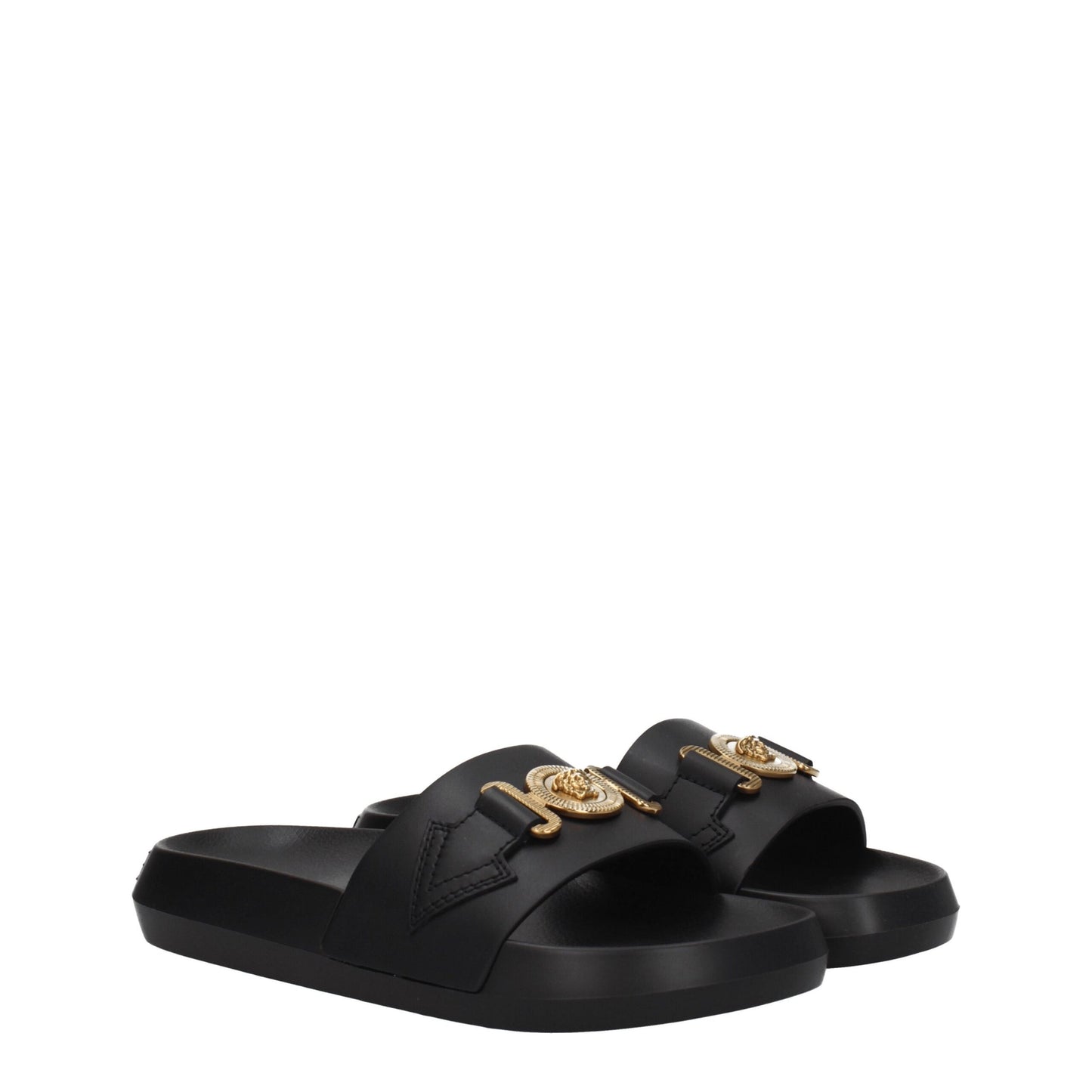 Black Leather Slipper