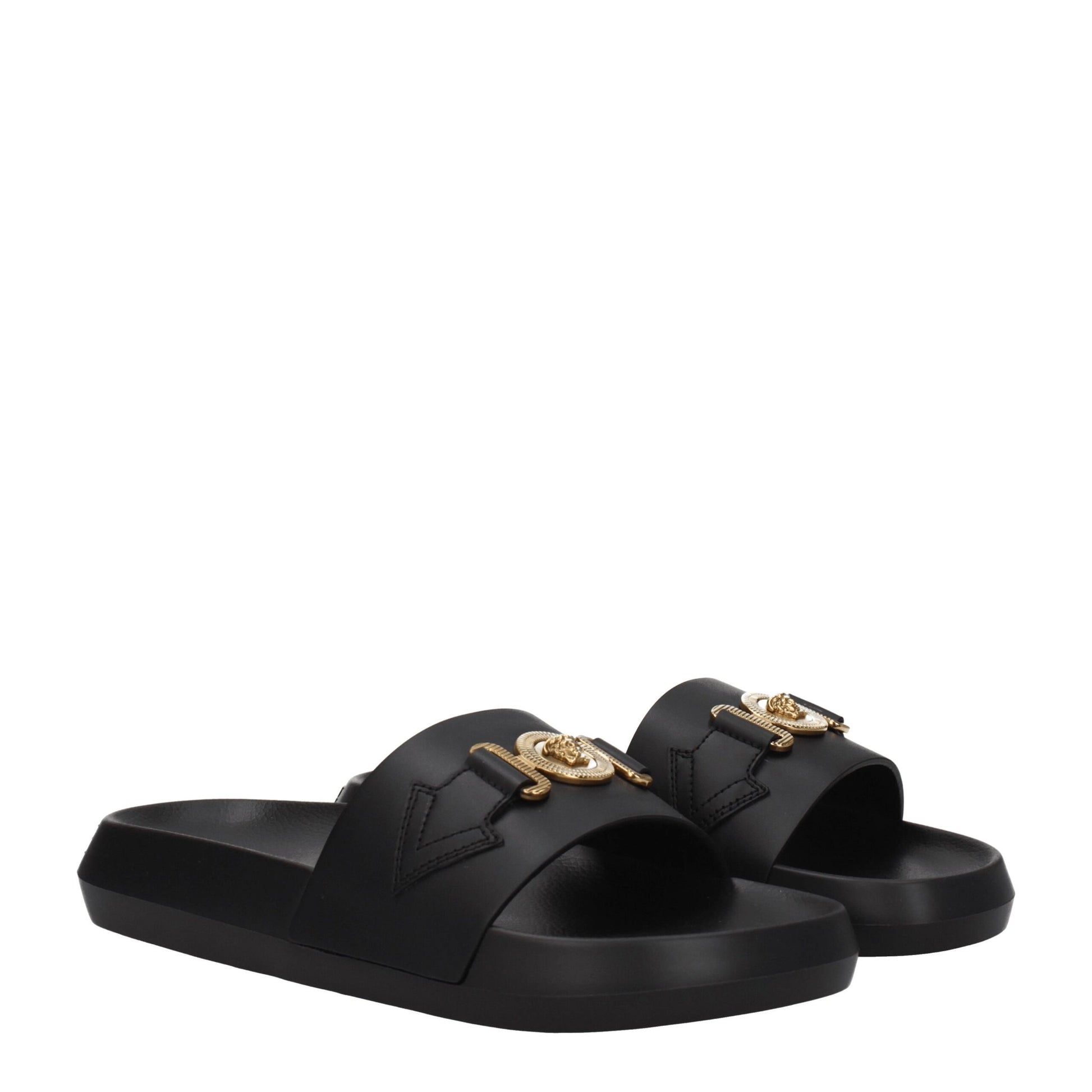 Black Leather Slipper