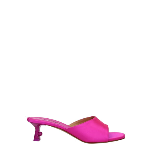 Pink Satin Stiletto Heels Sandals