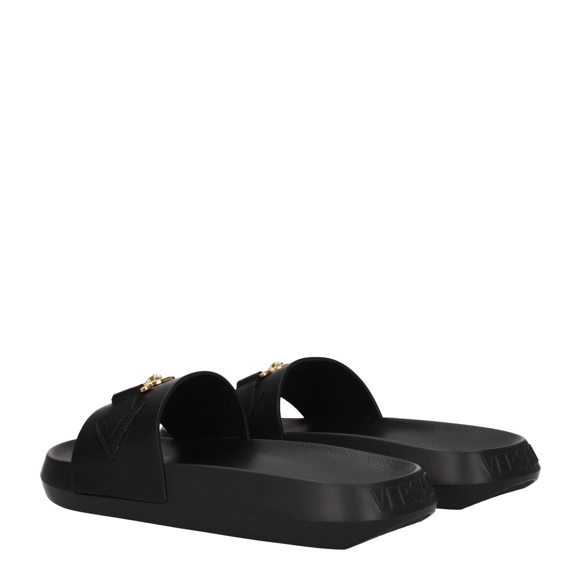 Black Leather Slipper