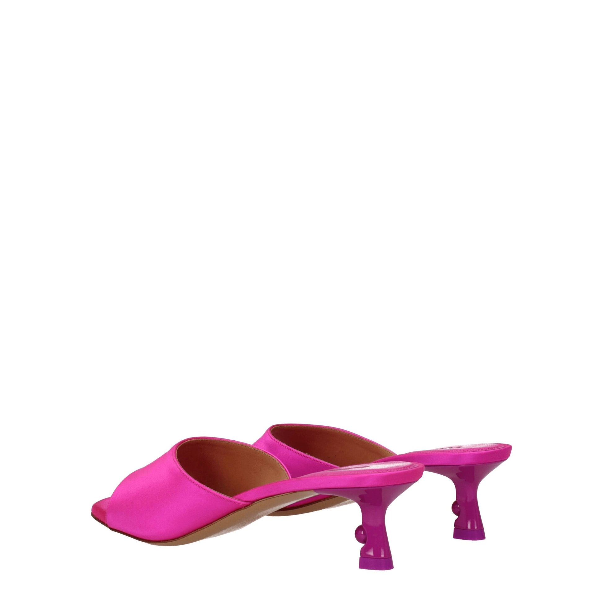 Pink Satin Stiletto Heels Sandals