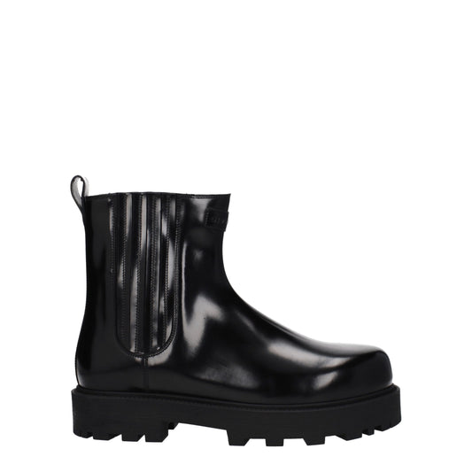 Black Leather Ankle Boots
