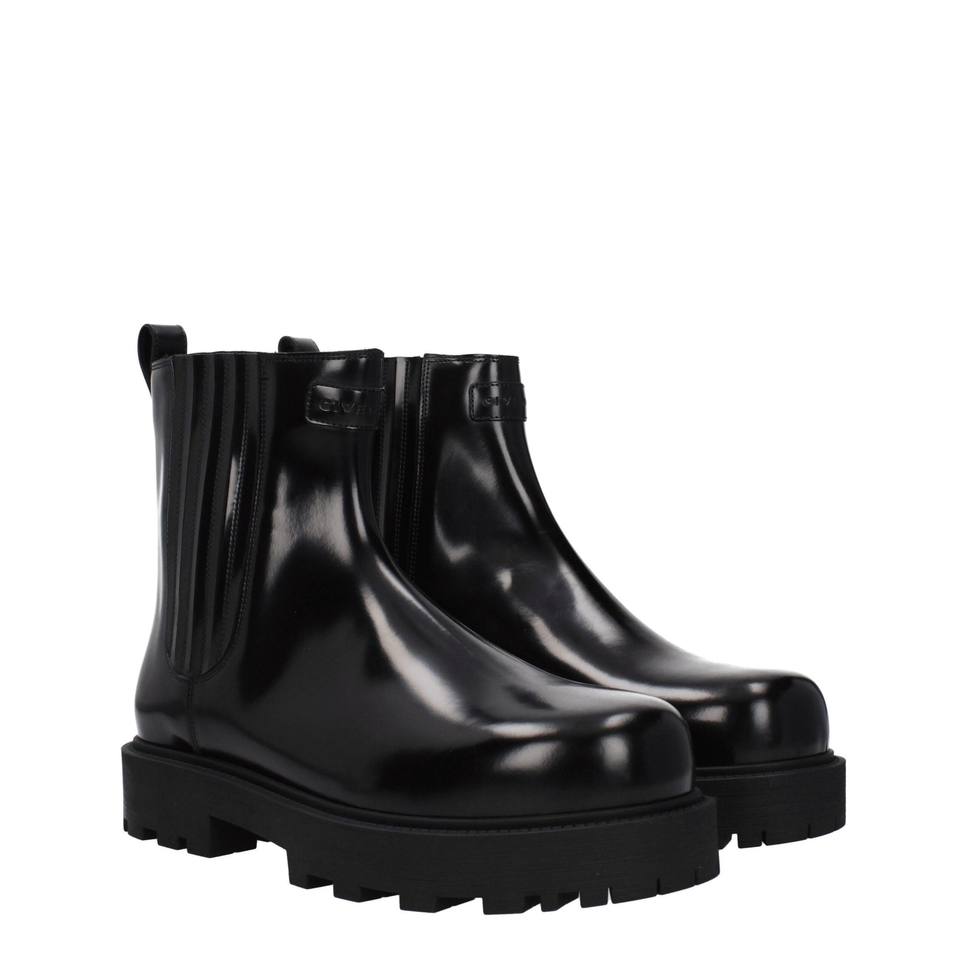 Black Leather Ankle Boots