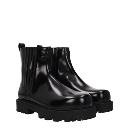 Black Leather Ankle Boots