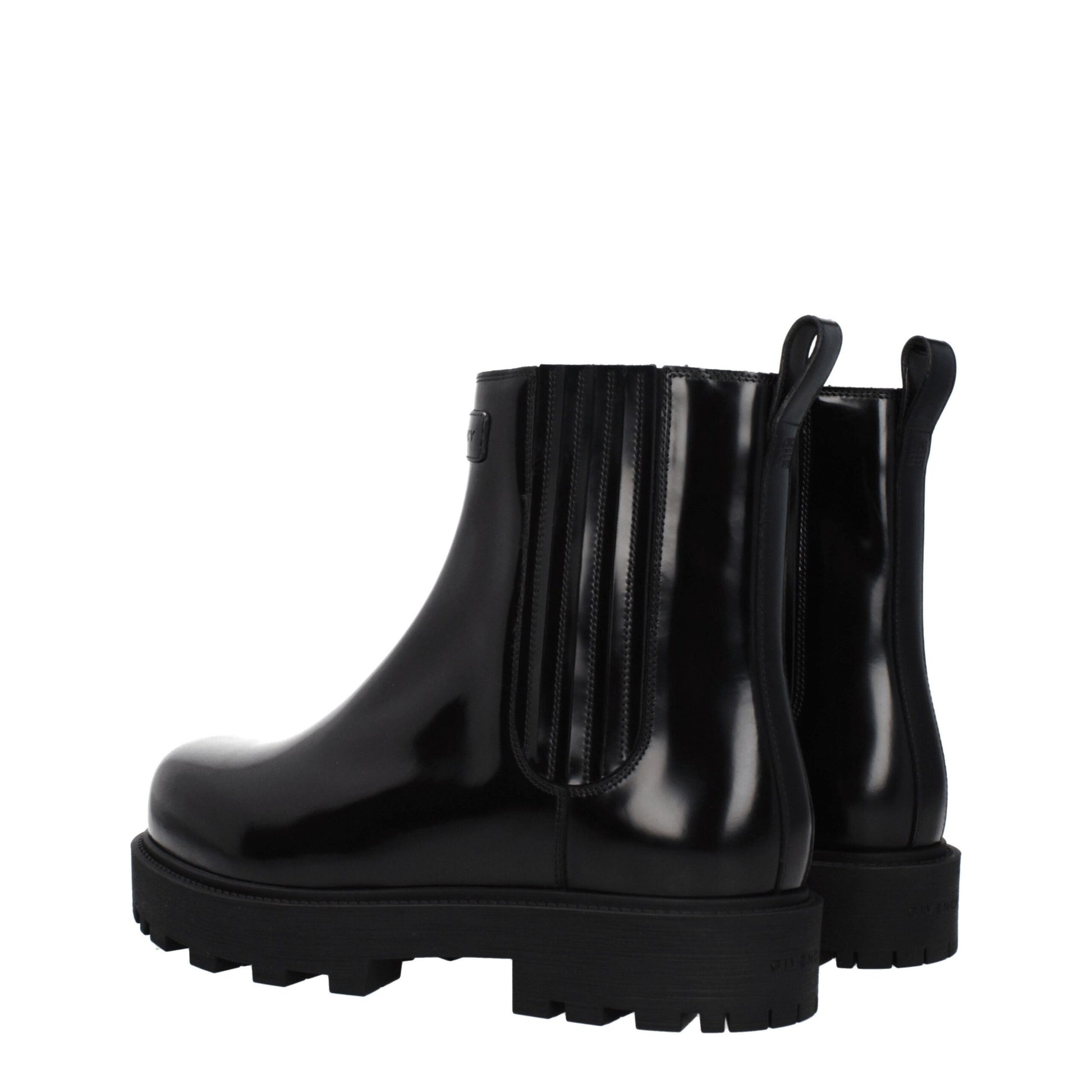 Black Leather Ankle Boots