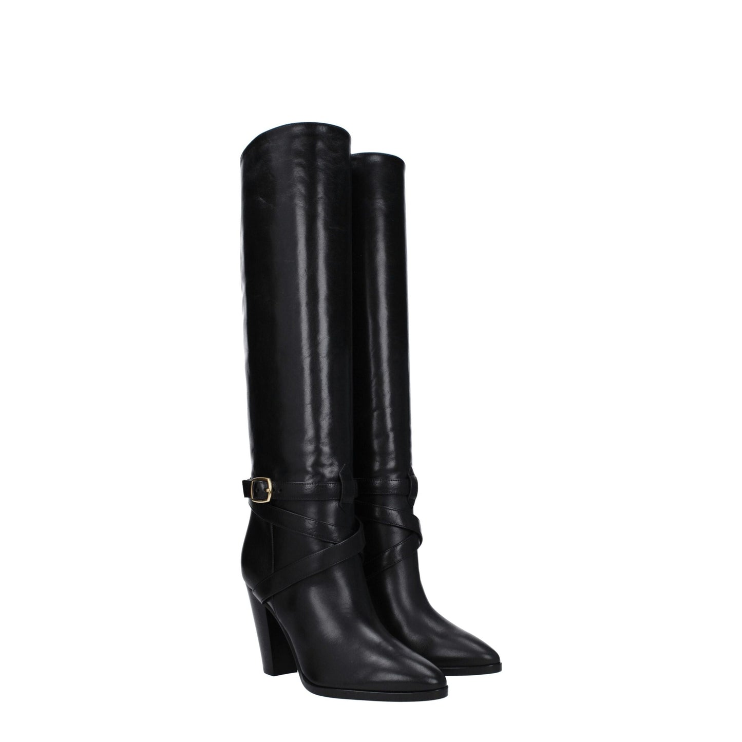 Bota de piel negra