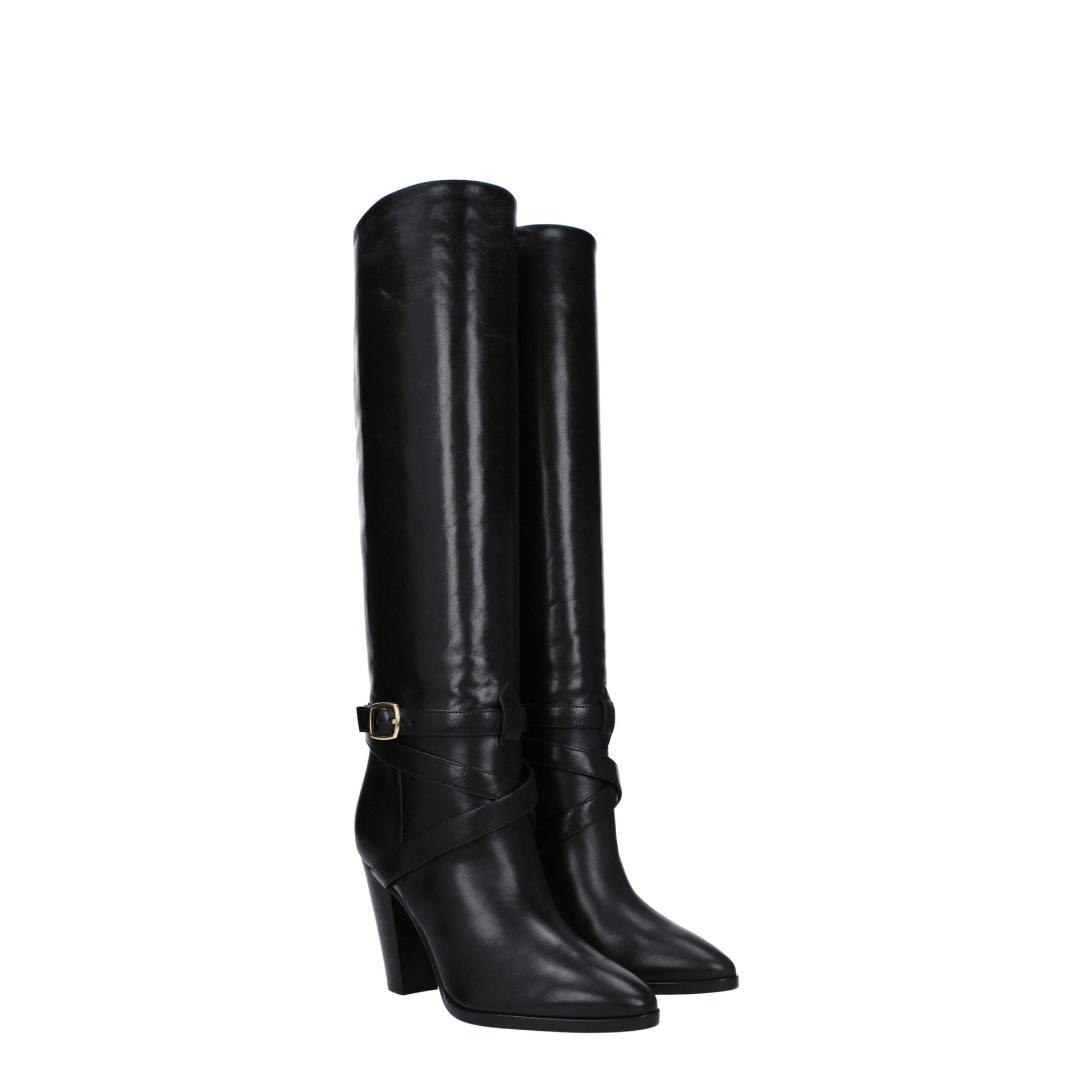 Bota de piel negra