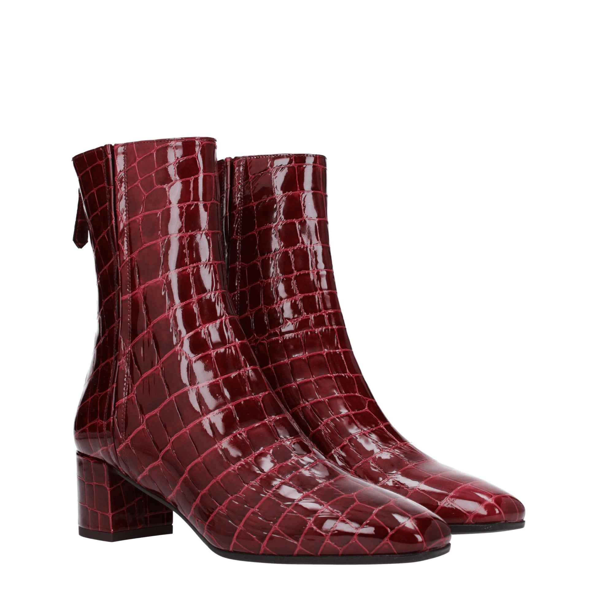 Red Leather Ankle