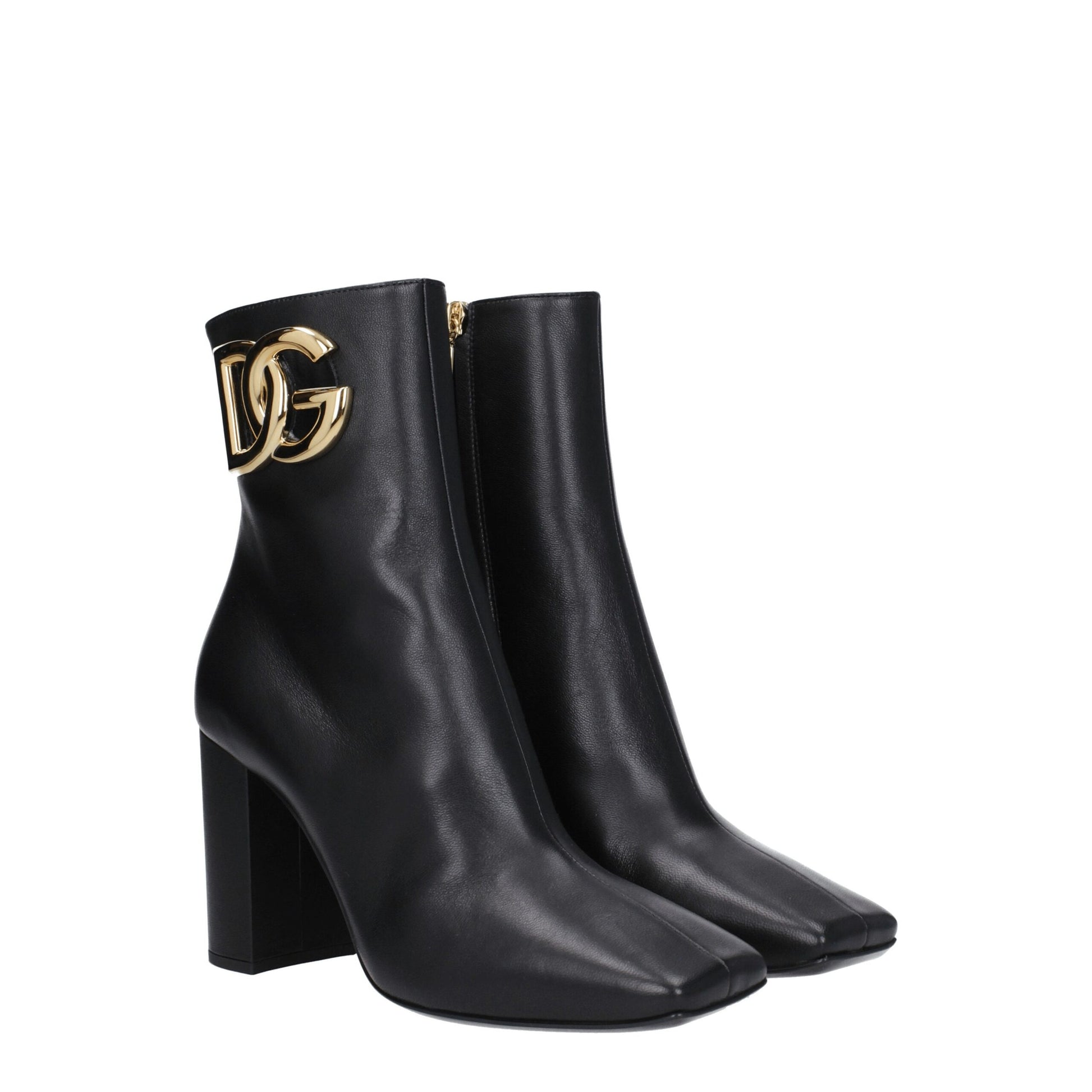 Black Leather Ankle Boots