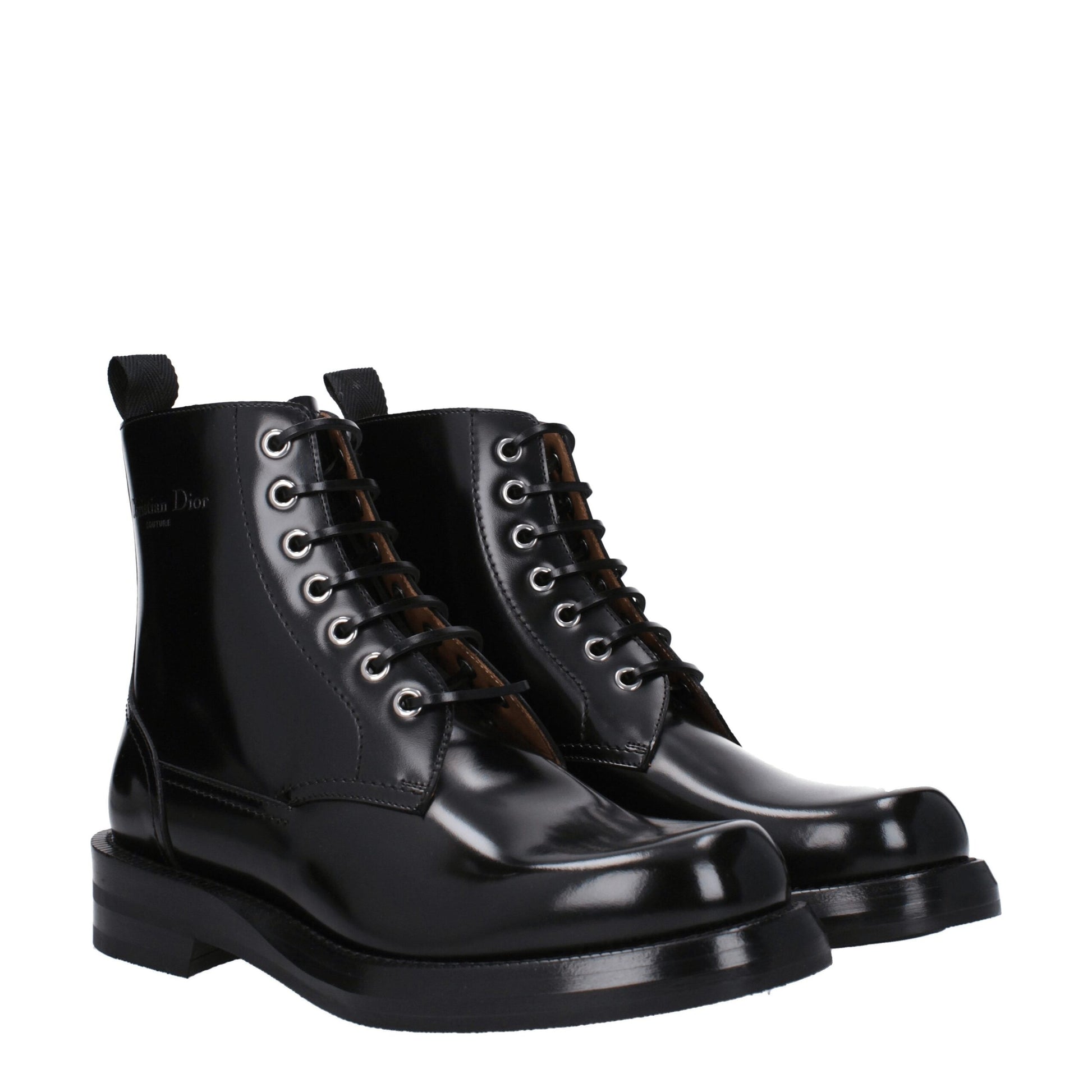 Black Leather Ankle Boots