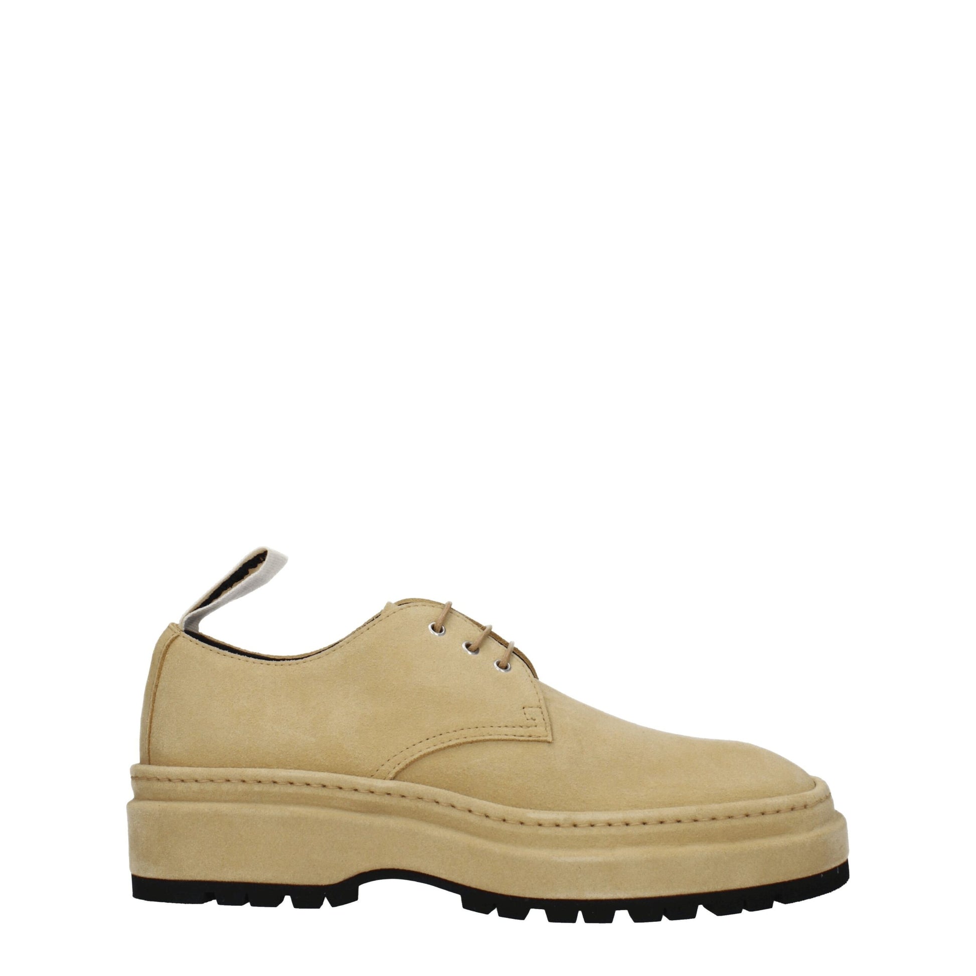 Beige Leather Oxfords And Derbies