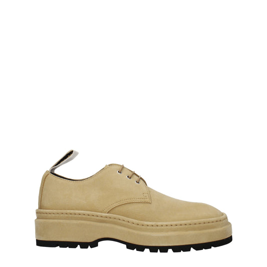 Beige Leather Oxfords And Derbies