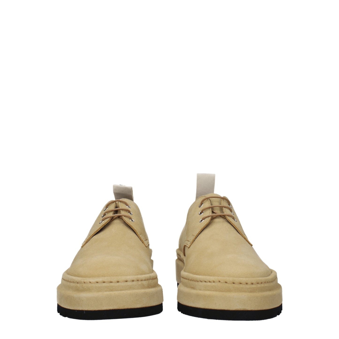Beige Leather Oxfords And Derbies