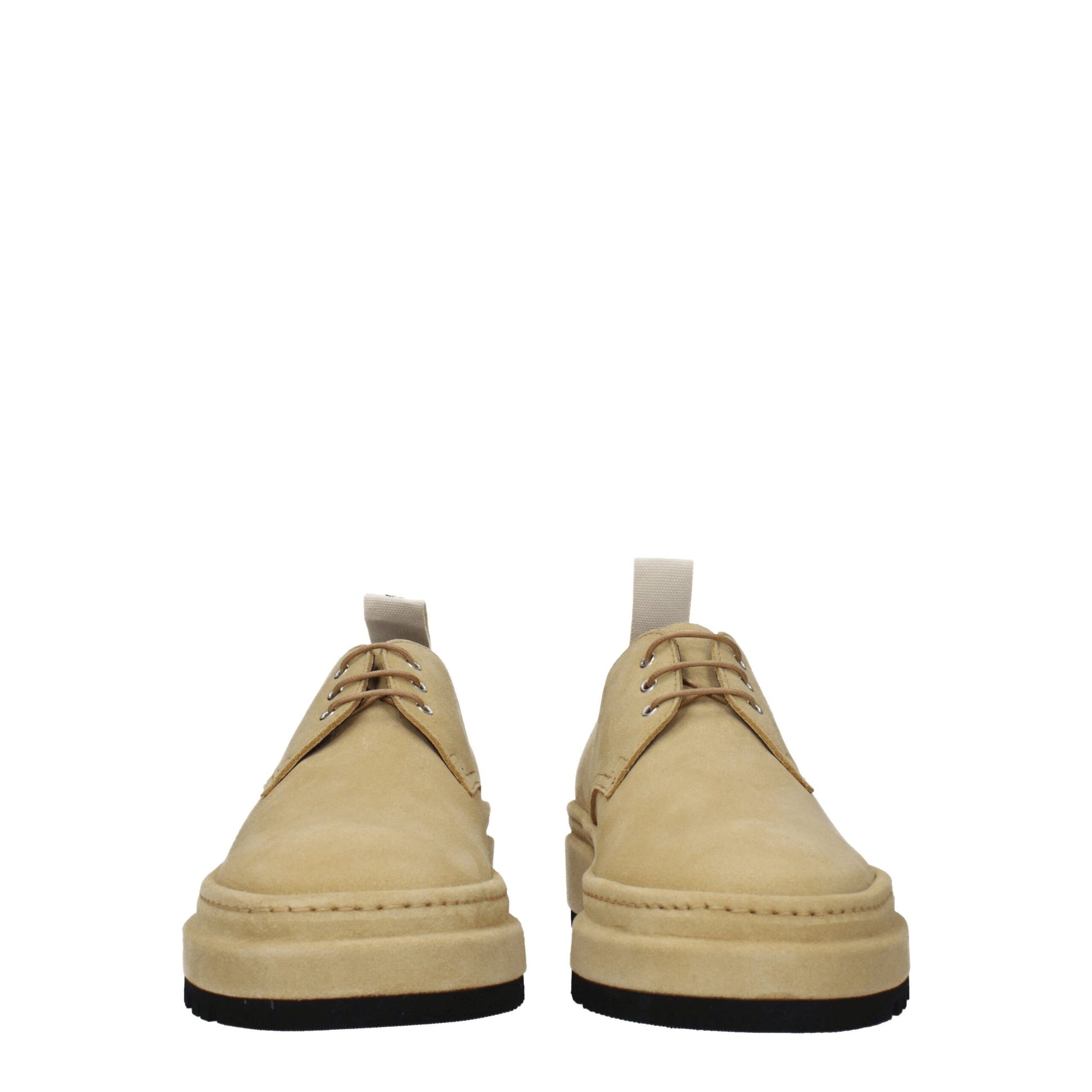 Beige Leather Oxfords And Derbies
