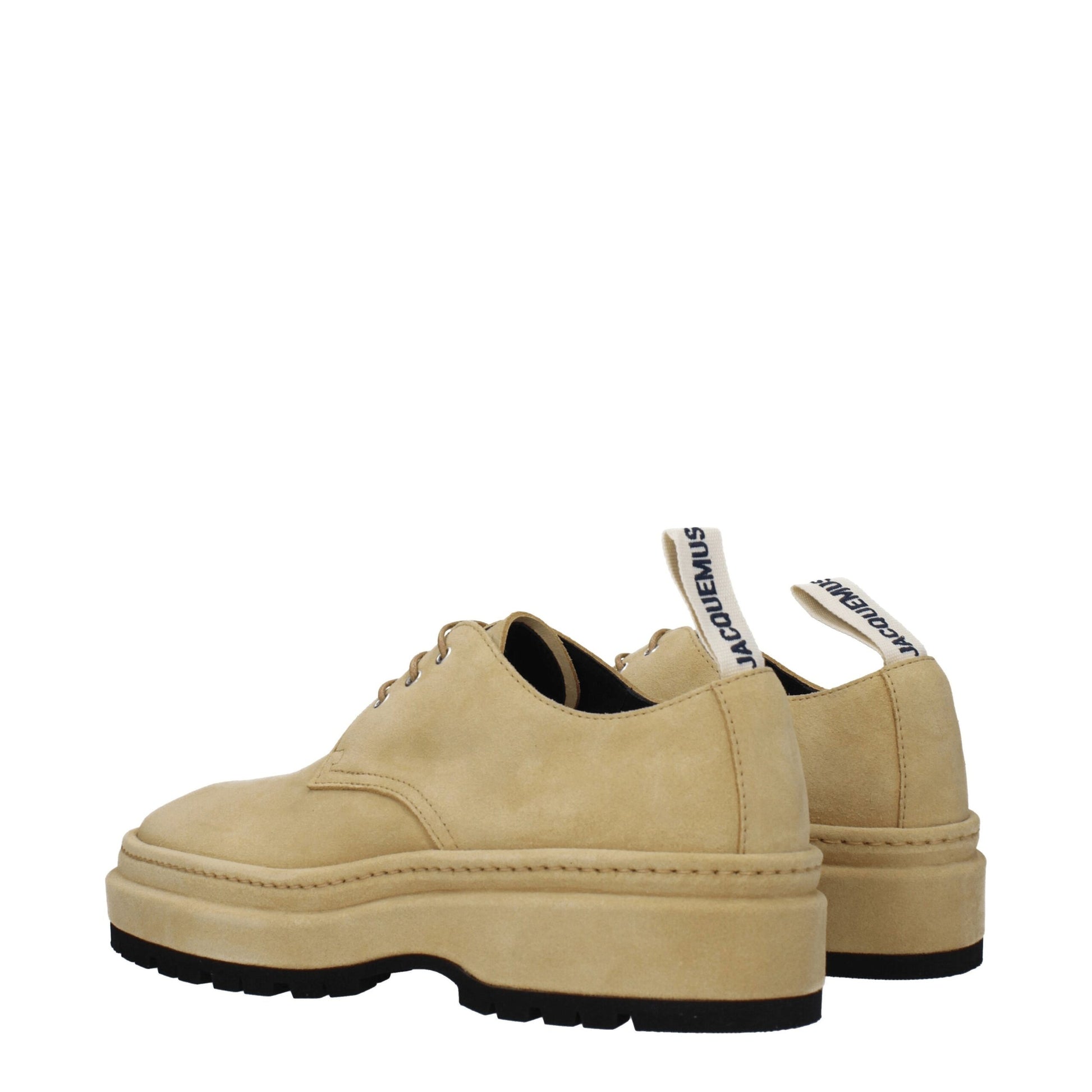 Beige Leather Oxfords And Derbies