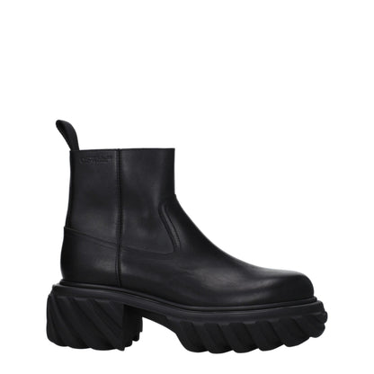 Black Leather Ankle Boots