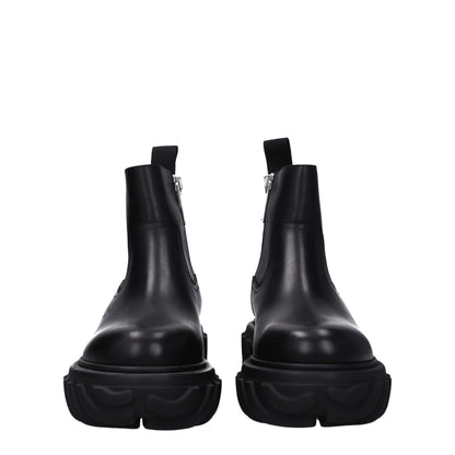 Black Leather Ankle Boots