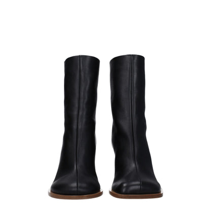 Black Leather Ankle Boots