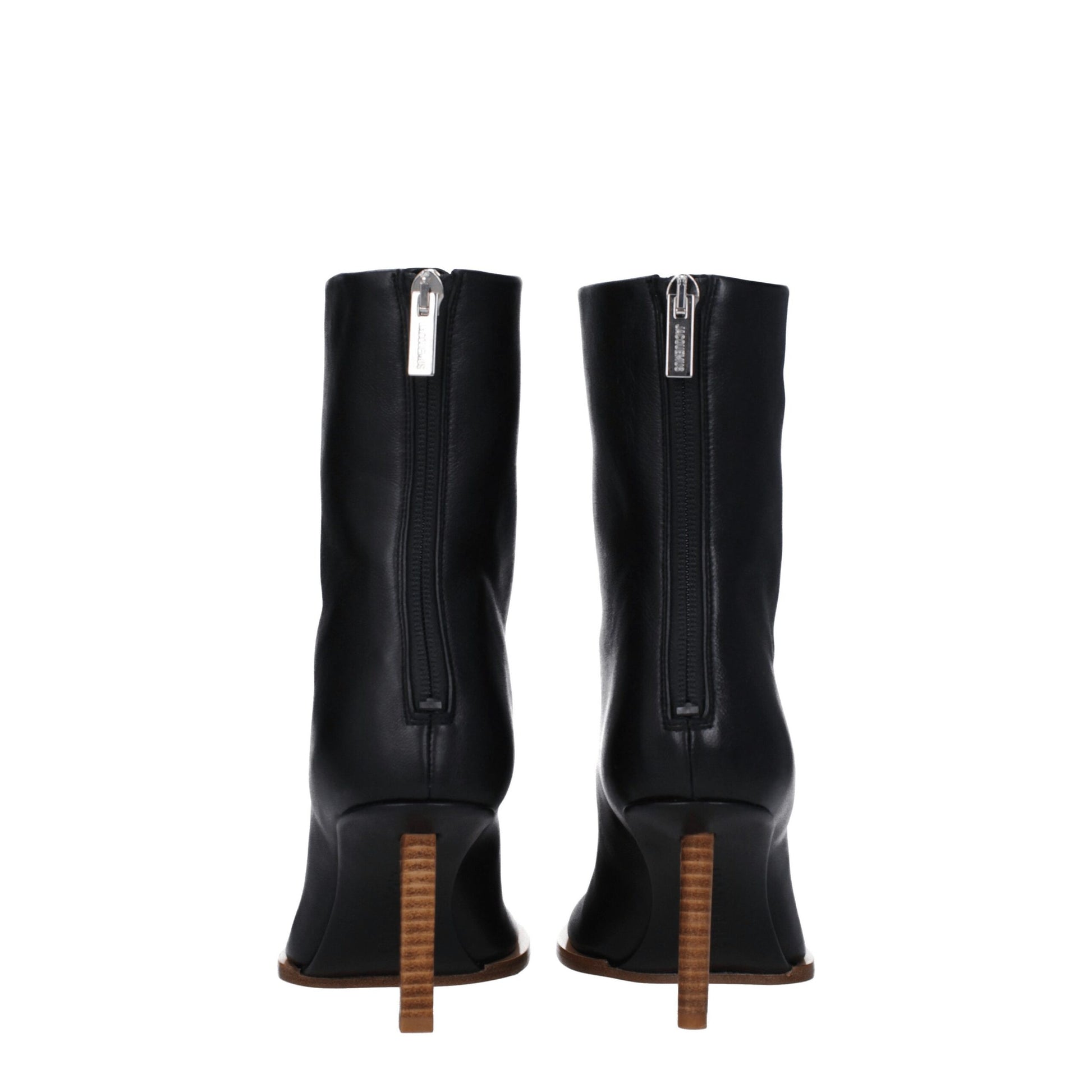Black Leather Ankle Boots