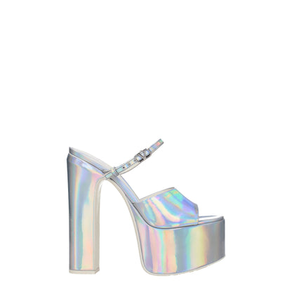 Gray Leather Platforms