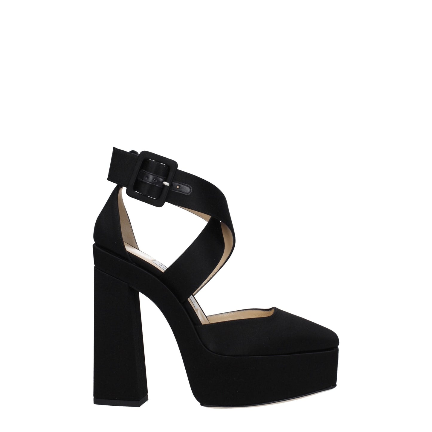 Black Satin Platforms