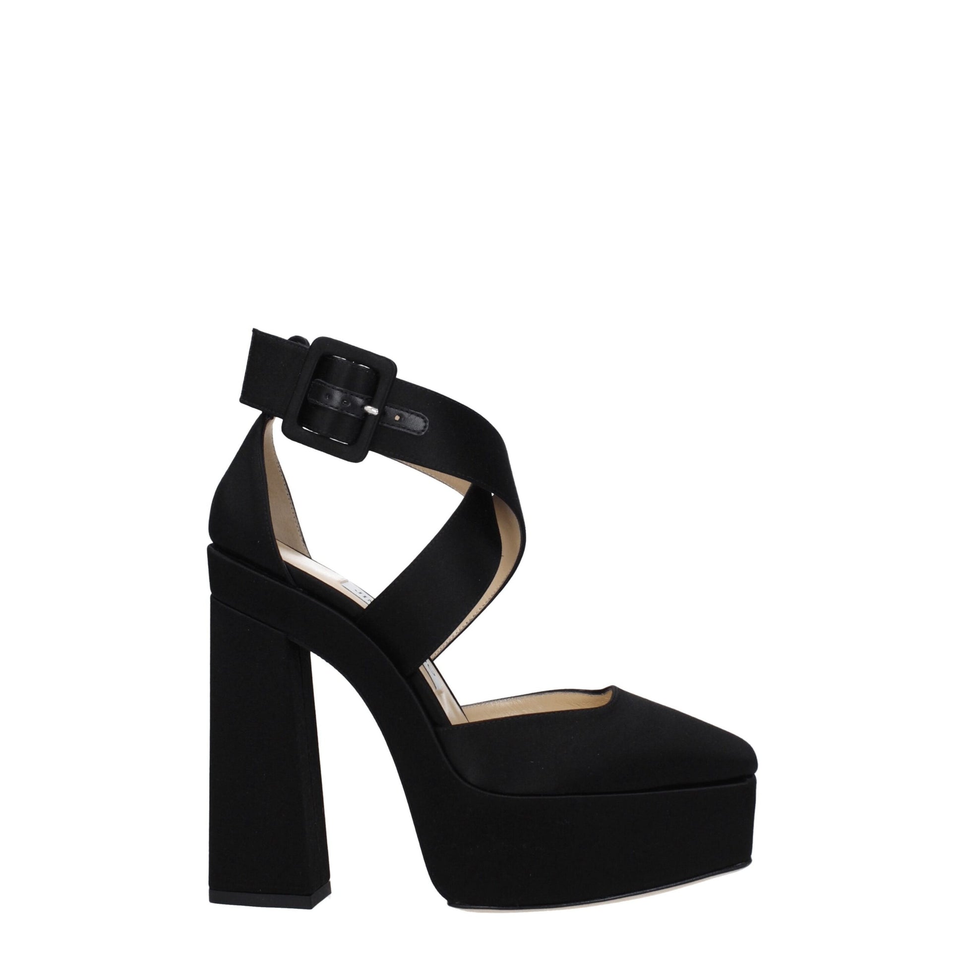 Black Satin Platforms